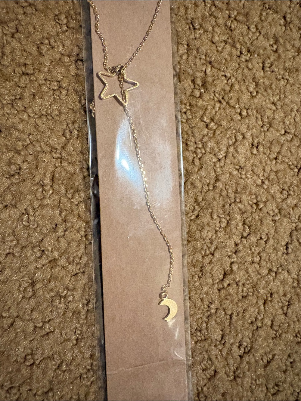 Must Have Gold Star and Crescent Moon Lariat Necklace